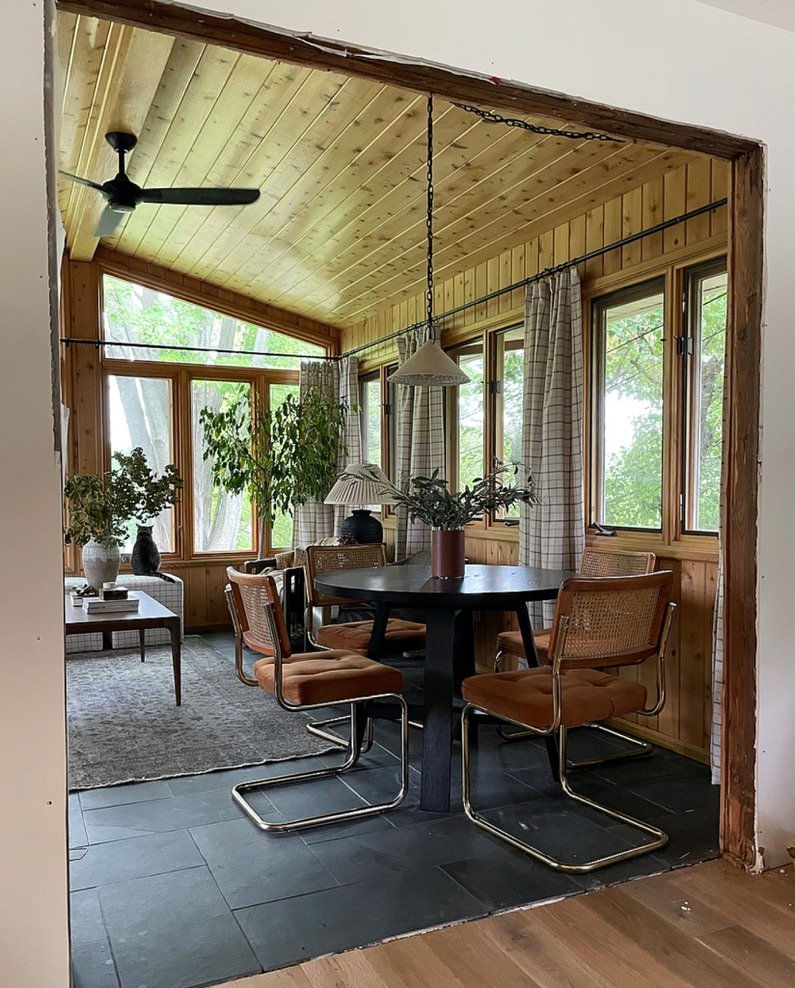 Transforming our Knotty Pine Porch from Dated to Modern- Without Paint ...
