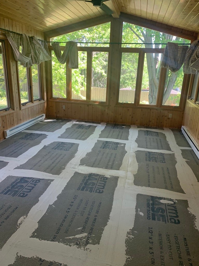 Transforming our Knotty Pine Porch from Dated to Modern- Without Paint ...